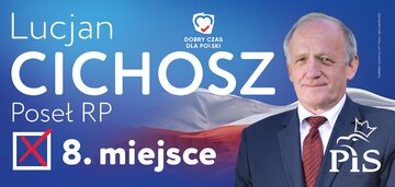 Lucjan Cichosz na plakacie wyborczym