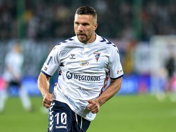 Lukas Podolski w meczu Górnika Zabrze z Legią Warszawa