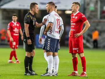 Lukas Podolski w meczu Górnika Zabrze z Wisłą Kraków