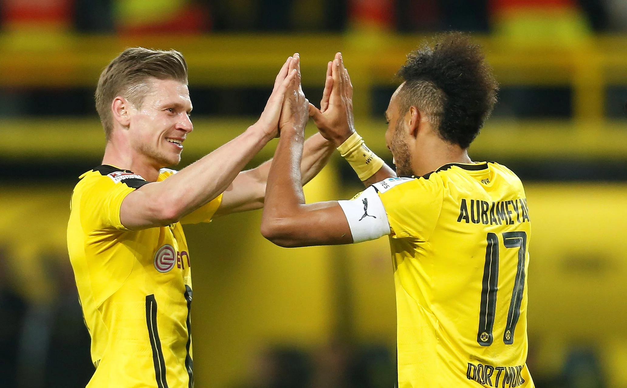 Łukasz Piszczek i Pierre-Emerick Aubameyang