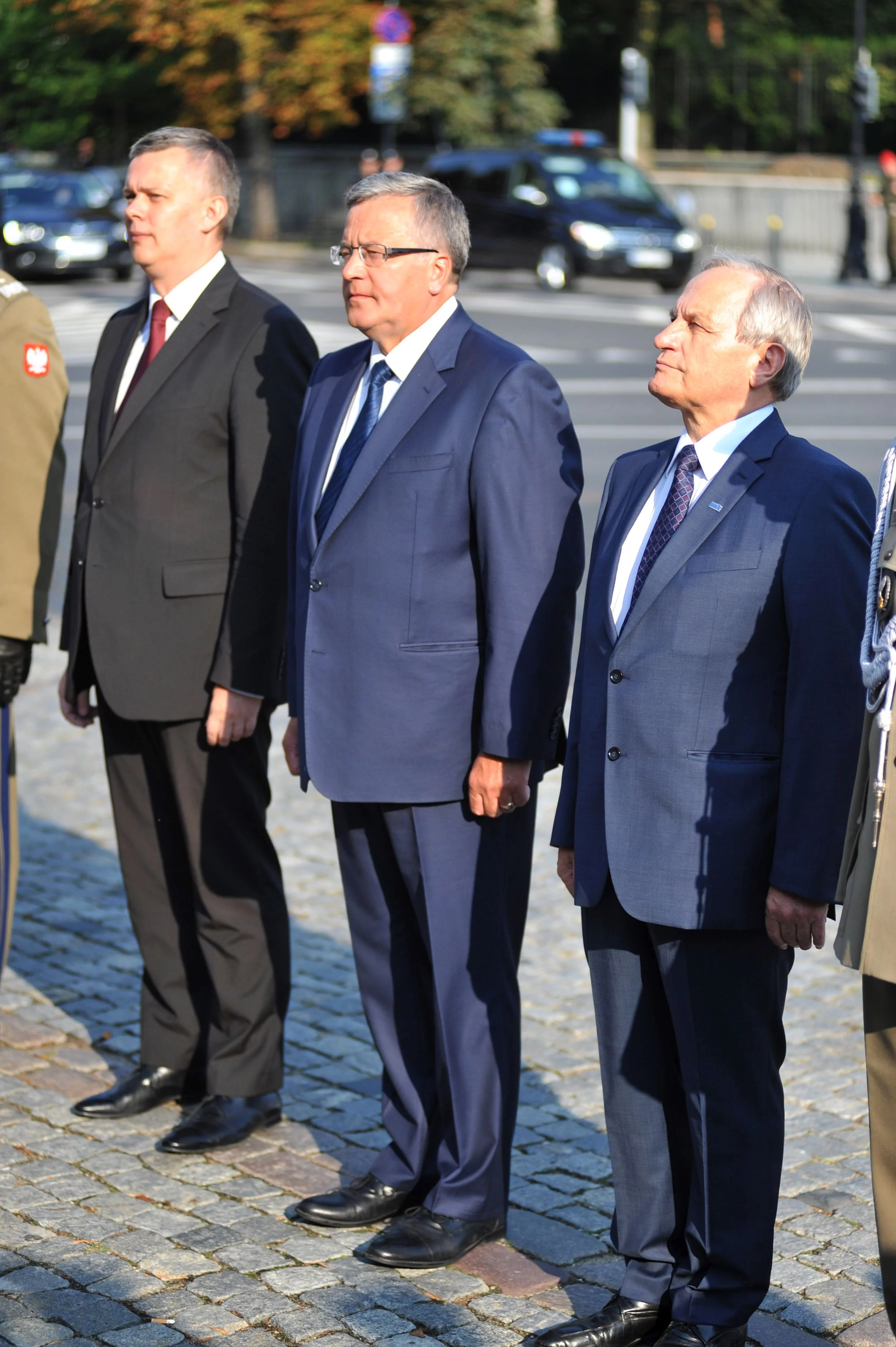 Tomasz Siemoniak, Bronisław Komorowski i gen. Stanisław Koziej podczas Święta Wojska Polskiego