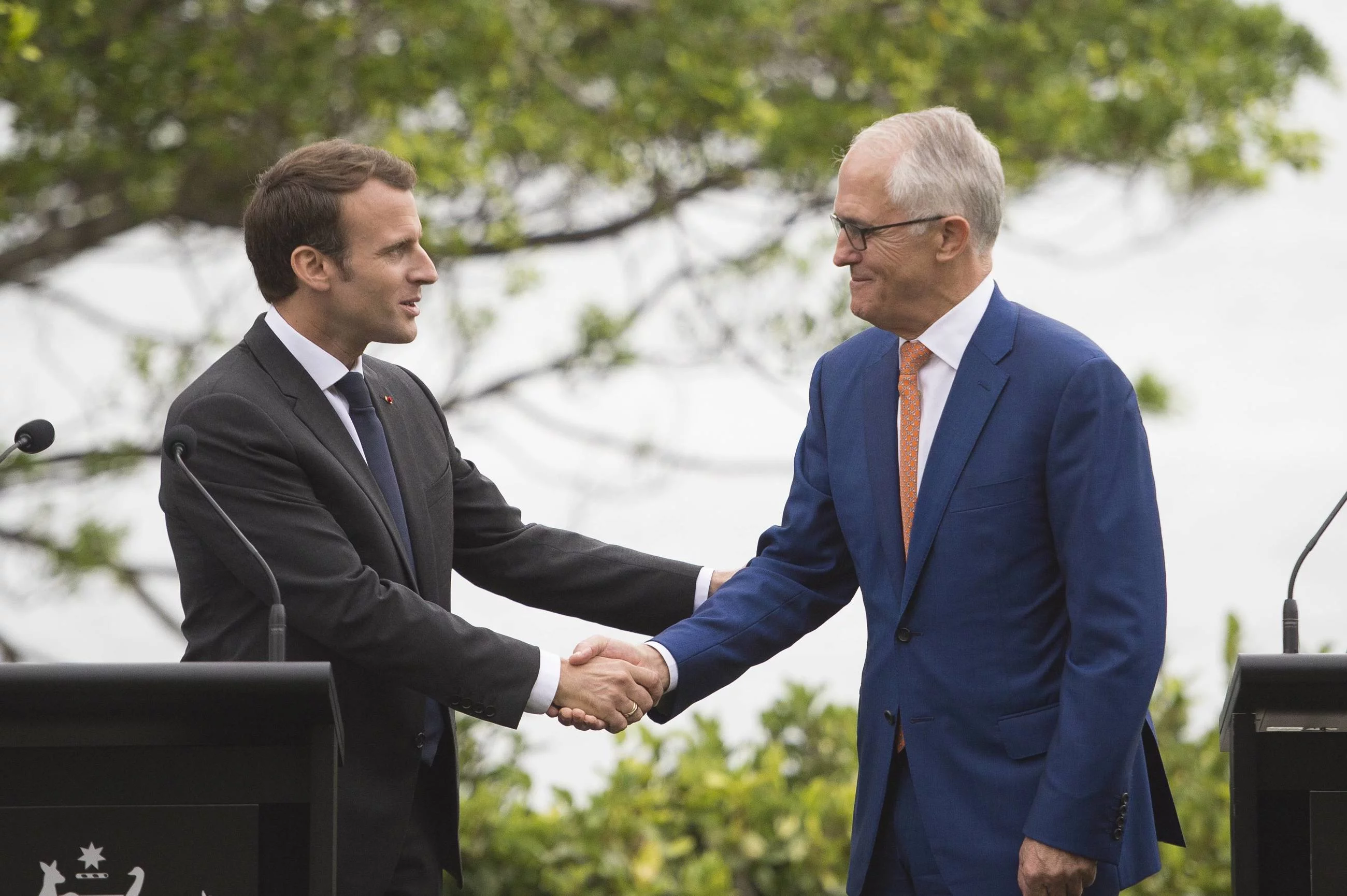 Emmanuel Macron, Malcolm Turnbull