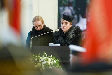 Magdalena Adamowicz na pogrzebie męża