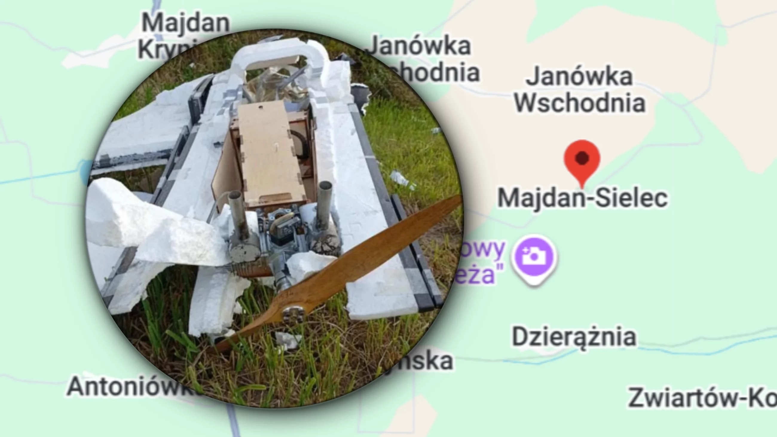 Tajemniczy obiekt spadł na teren wsi Majdan-Sielec