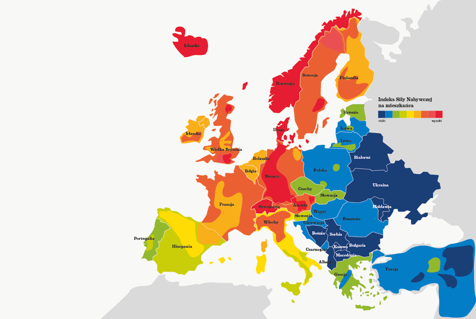 Mapa Europejskiego Bogactwa