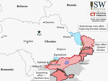 Mapa kontrolowanych terenów Ukrainy