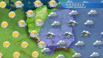 Mapa pogody. Kadr z nagrania