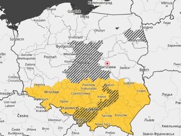 Mapa Polski z alertami IMGW