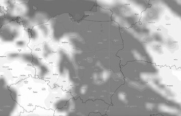 Mapa zachmurzenia Polski