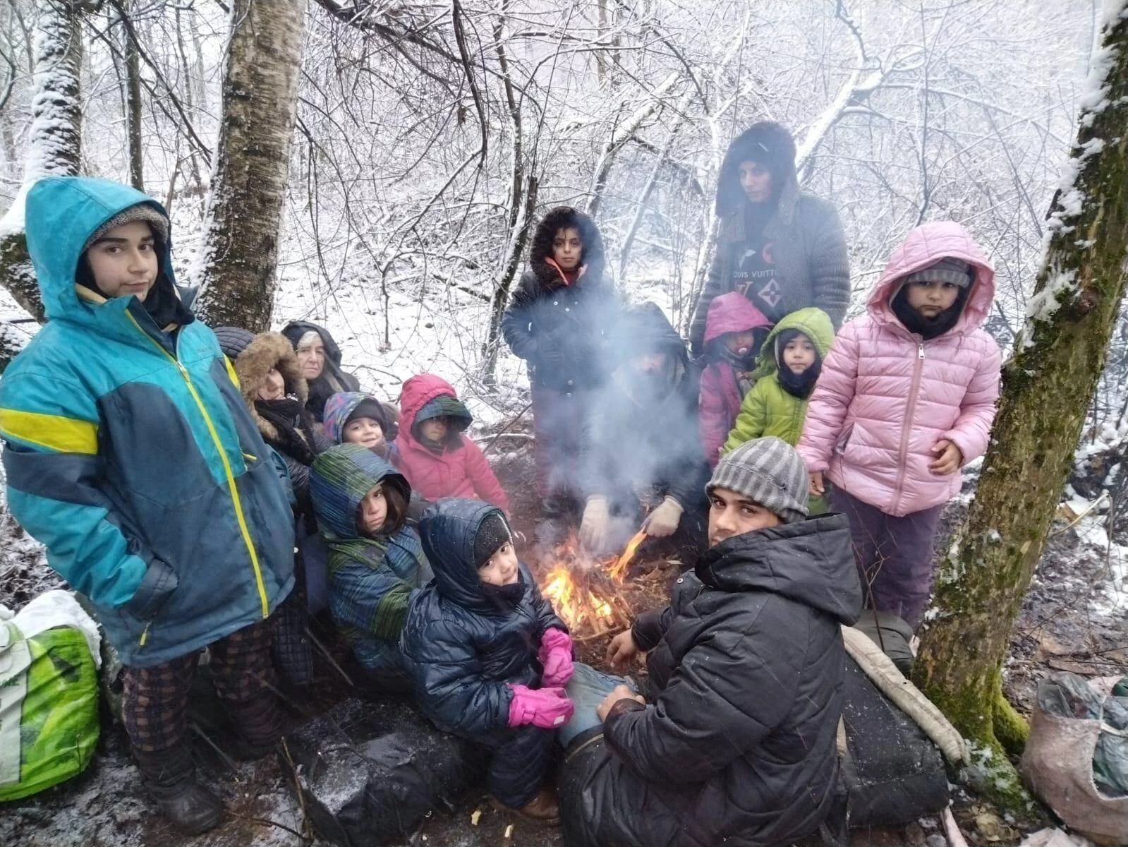 Migranci na polsko-białoruskiej granicy w kwietniu 2022 r.