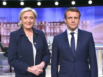 Marine Le Pen i Emmanuel Macron