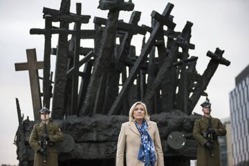 Marine Le Pen podczas wizyty w Warszawie