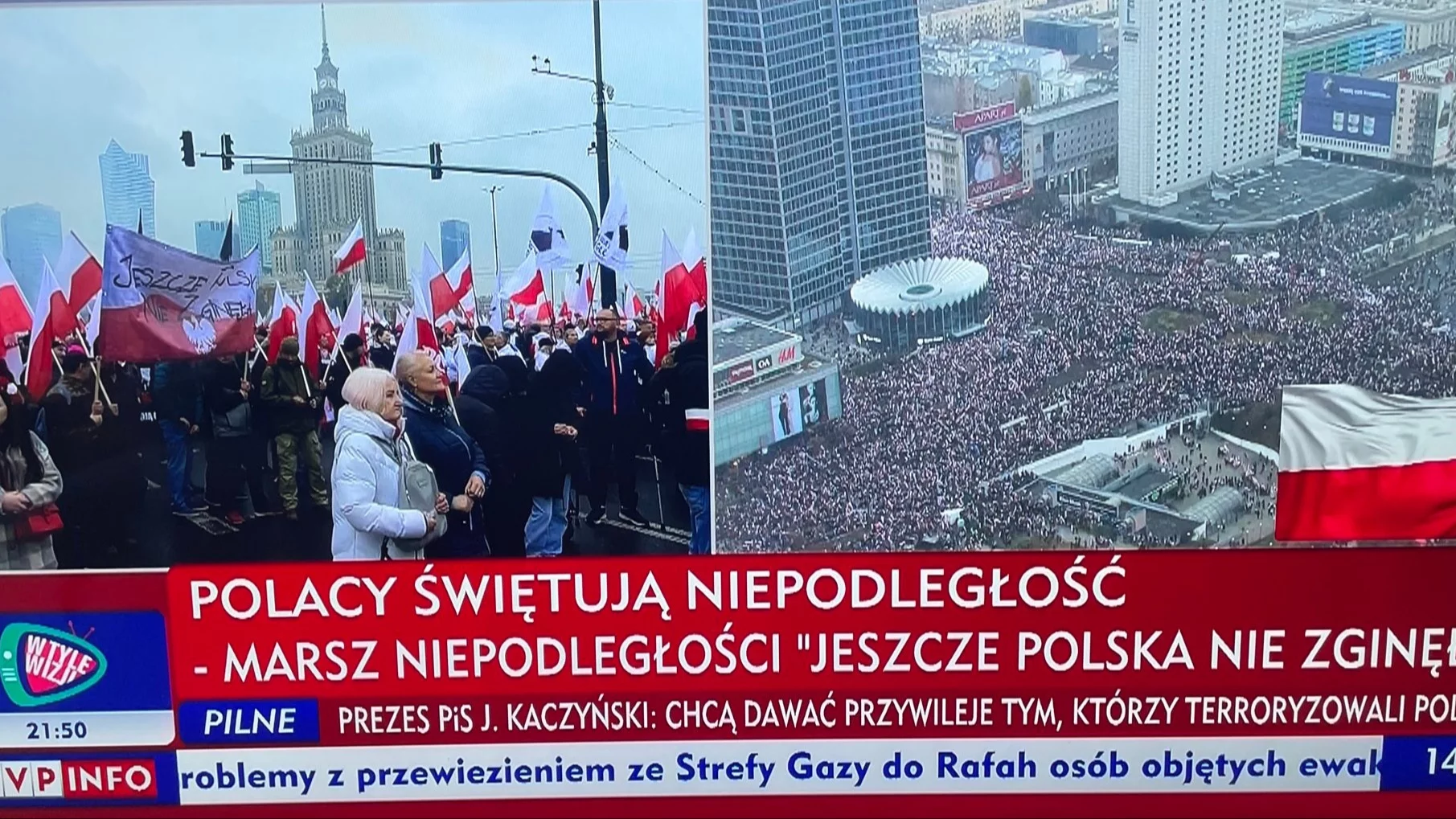 Pasek informacyjny w TVP Info