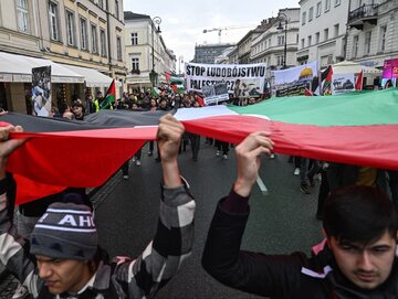 Marsz „Solidarni z Palestyną” organizowany przez Czerwoni – Mazowsze w Warszawie