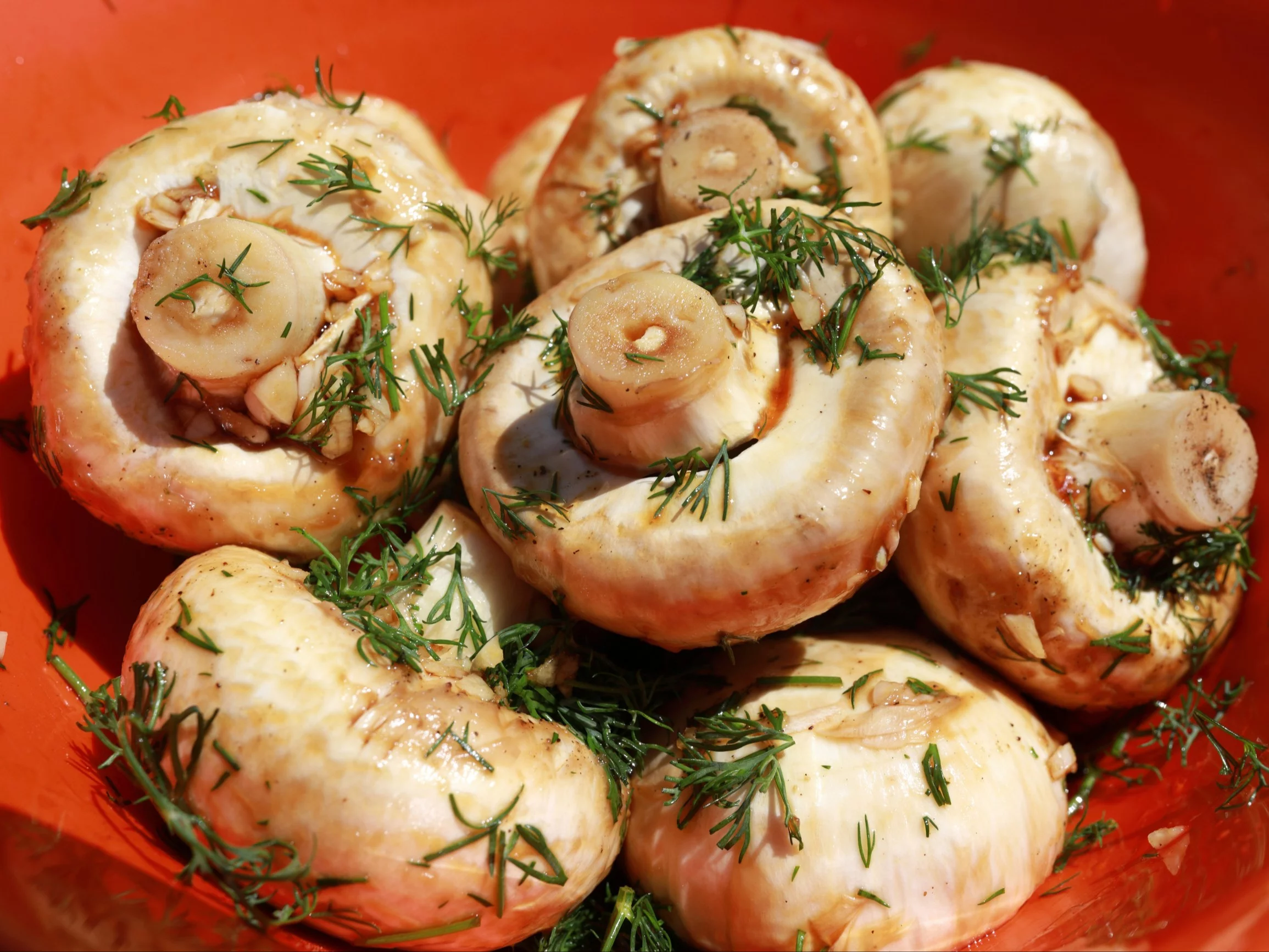 Pieczarki z koperkiem