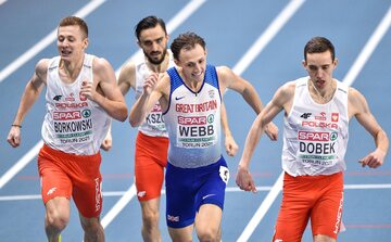 Mateusz Borkowski, Adam Kszczot i Patryk Dobek w biegu na 800 m.