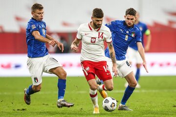 Mateusz Klich w meczu z Włochami