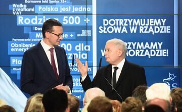 Mateusz  Morawiecki i Jarosław Kaczyński