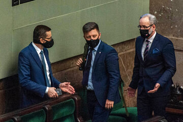 Mateusz Morawiecki, Michał Dworczyk i Adam Niedzielski