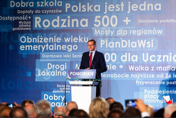 Mateusz Morawiecki podczas wystąpienia w Gdańsku