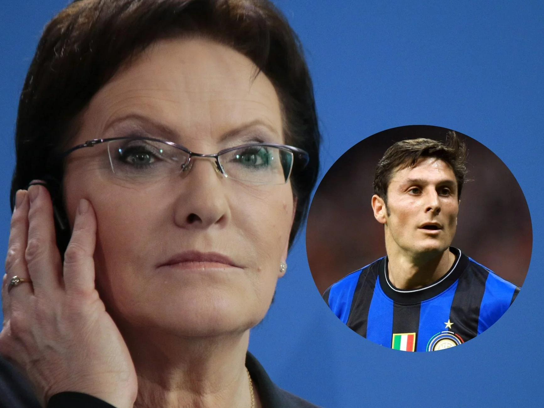 Ewa Kopacz i Javier Zanetti