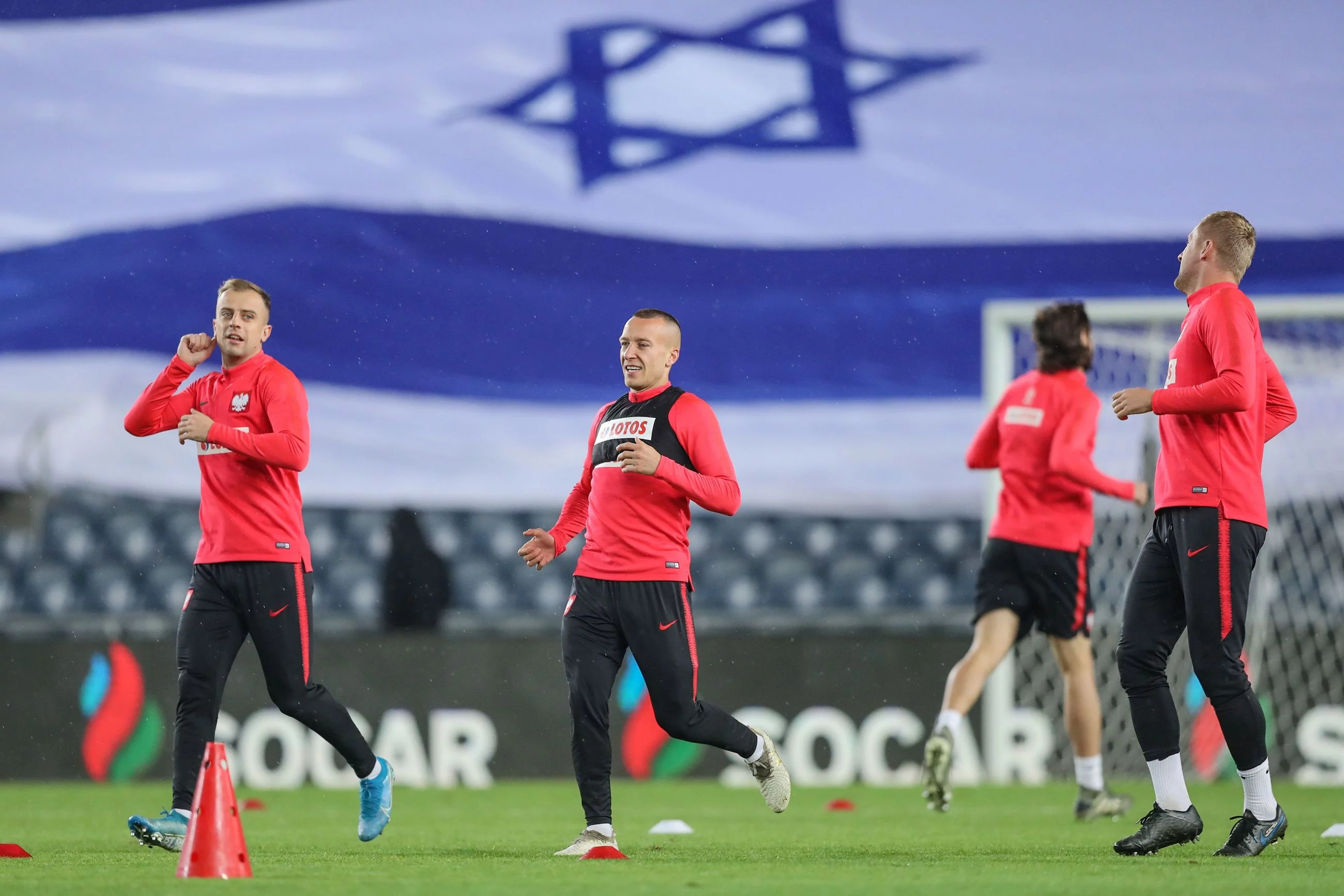 Trening przed meczem Polska - Izrael