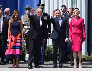 Melania i Donald Trump oraz Andrzej i Agata Duda