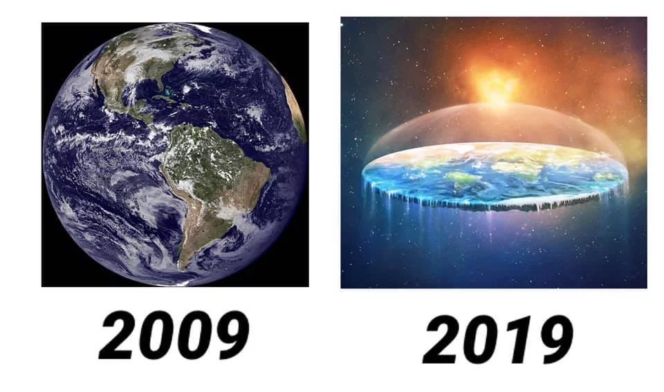 Mem zainspirowany zabawą 10 year challenge