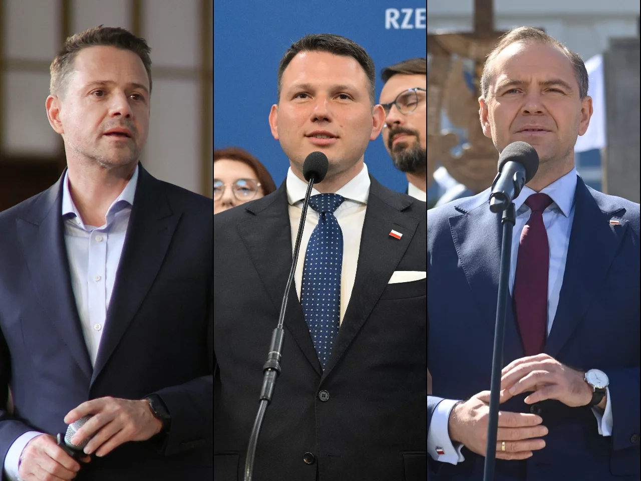 Rafał Trzaskowski, Sławomir Mentzen i Karol Nawrocki