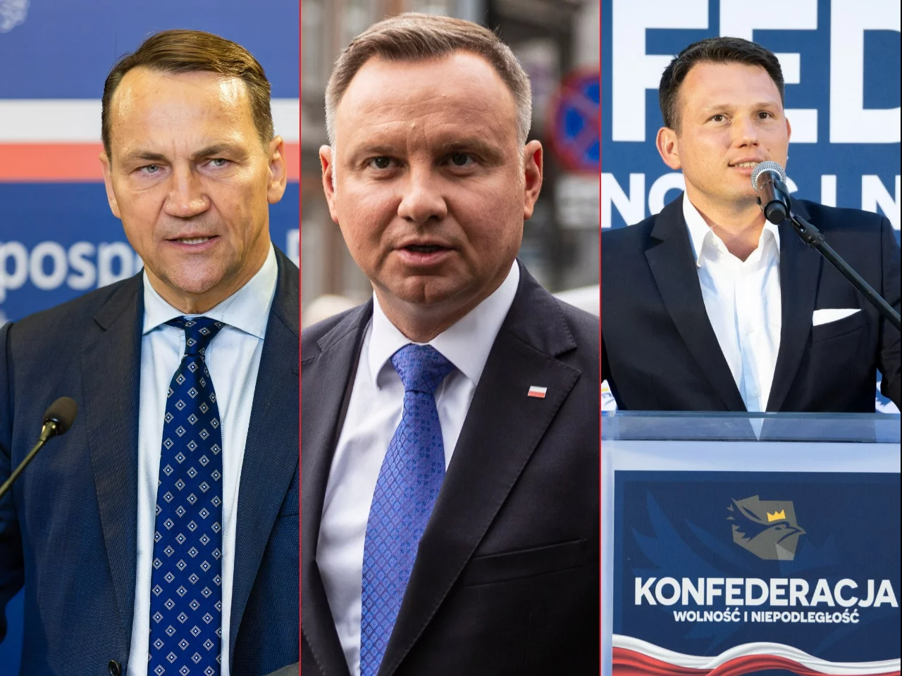 Radosław Sikorski, Andrzej Duda i Sławomir Mentzen