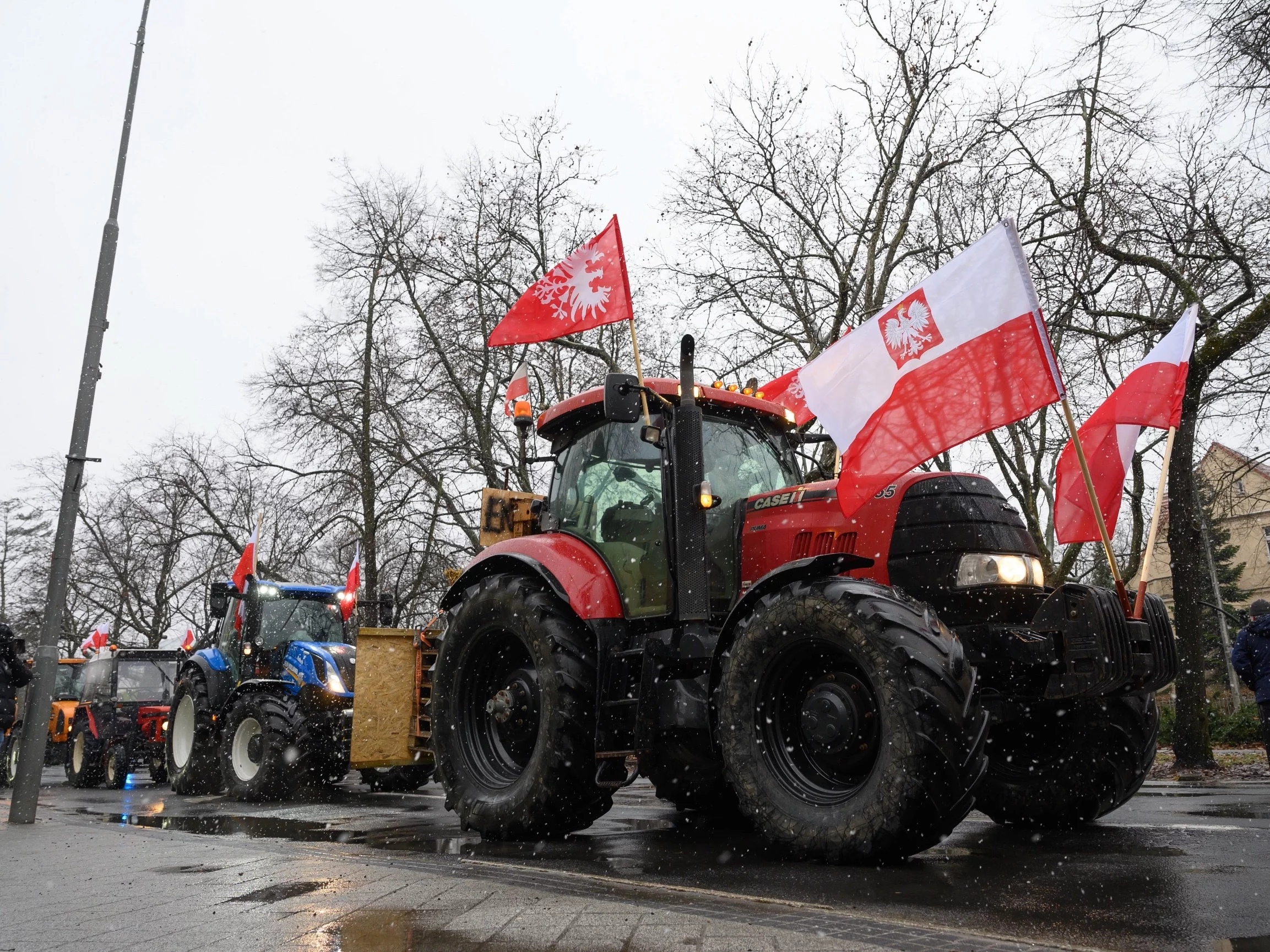 Protest rolników przed Wielkopolskim Urzędem Wojewódzkim w Poznaniu