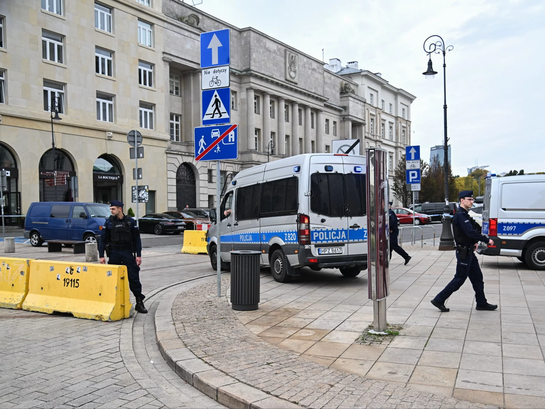 Policyjna blokada w Śródmieściu