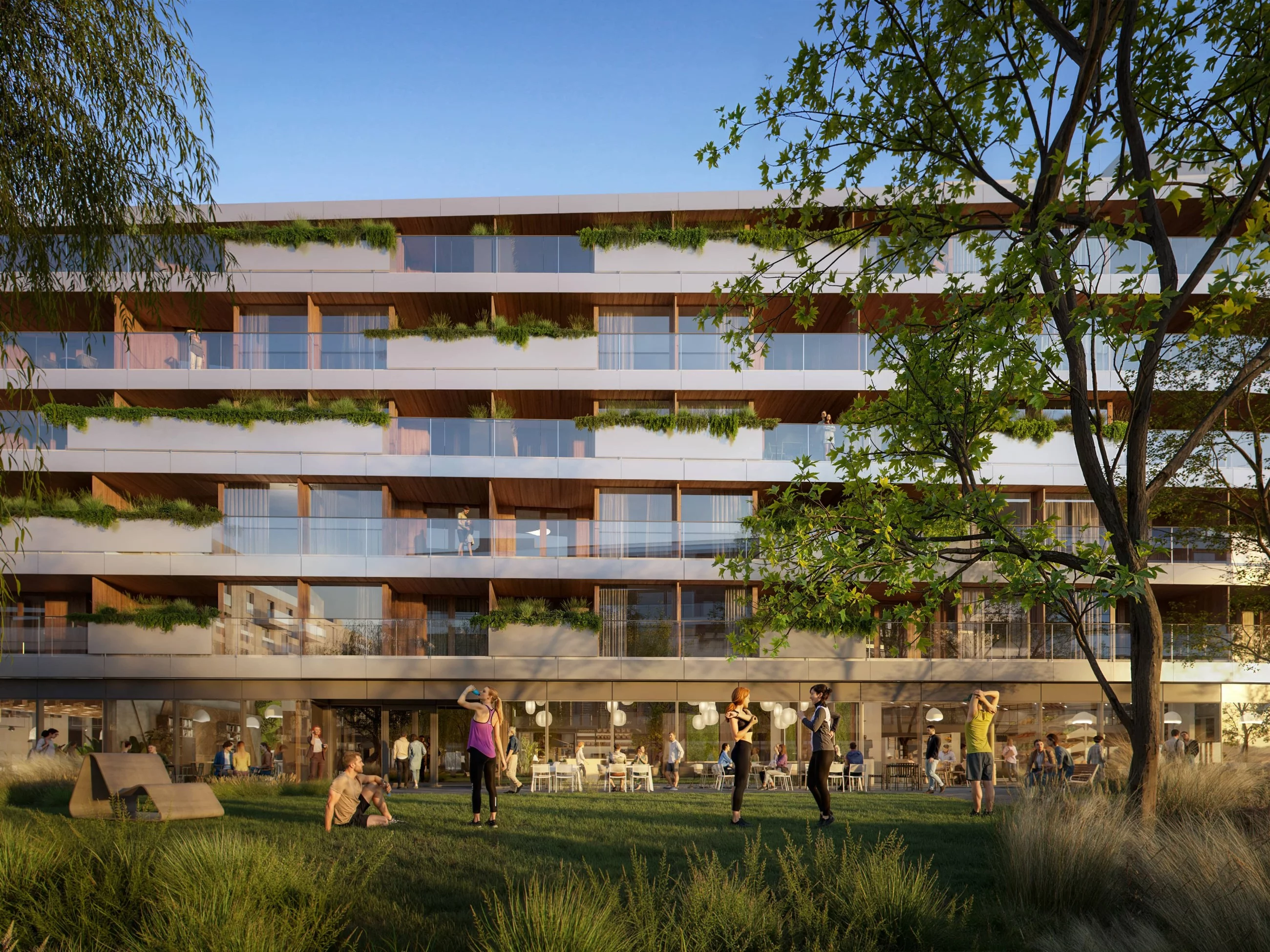 Wizualizacja dzielnicy „Paryż” w inwestycji Miasto Polskich Mistrzów Olimpijskich projektu PROFBUD