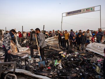 Miejsce tragicznego pożaru w Rafah