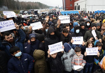 Migranci na polsko-białoruskiej granicy