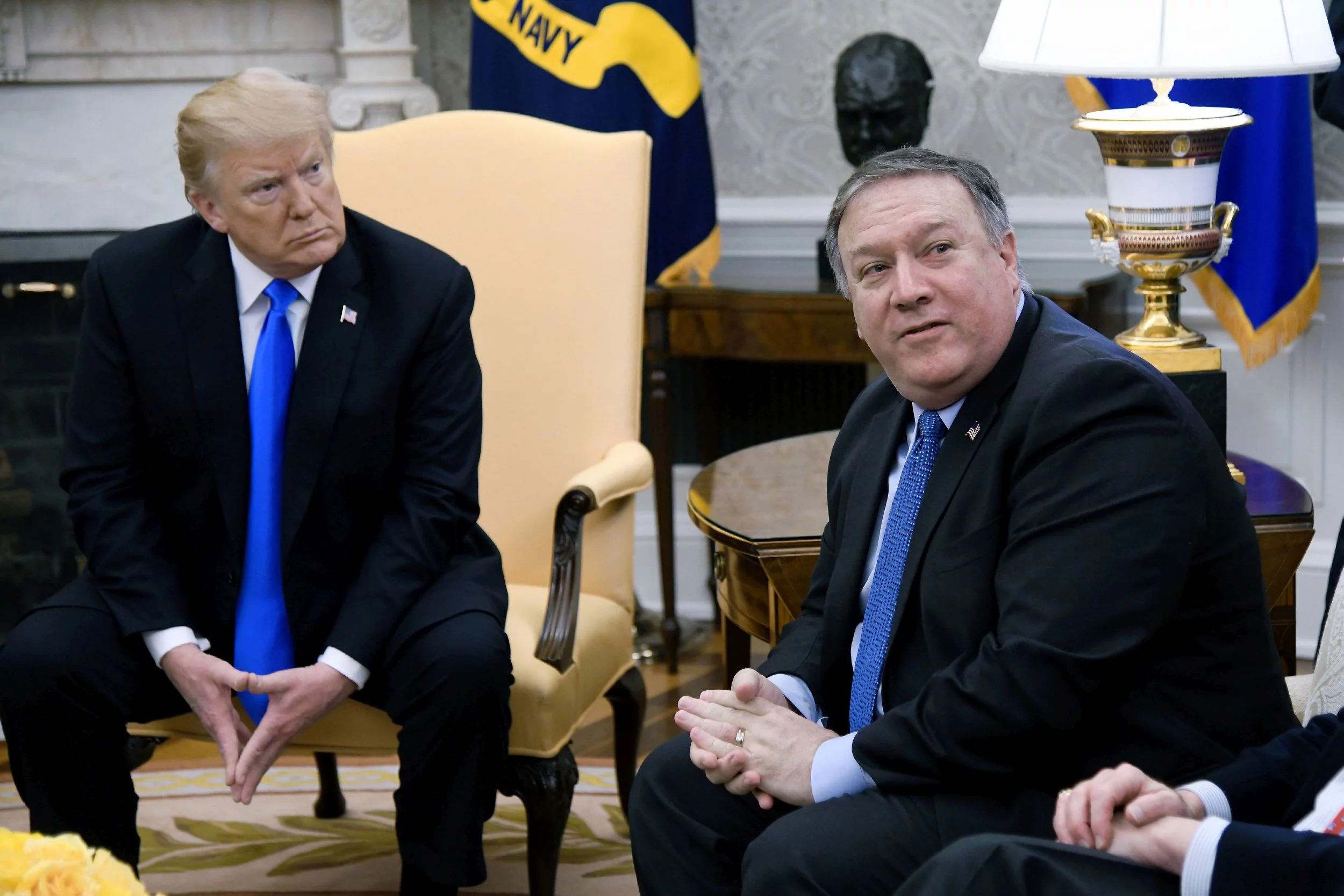 Prezydent Donald Trump i sekretarz stanu USA Mike Pompeo