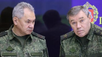 Minister obrony Siergiej Szojgu i szef sztabu generalnego rosyjskiej armii gen. Walerij Gierasimow
