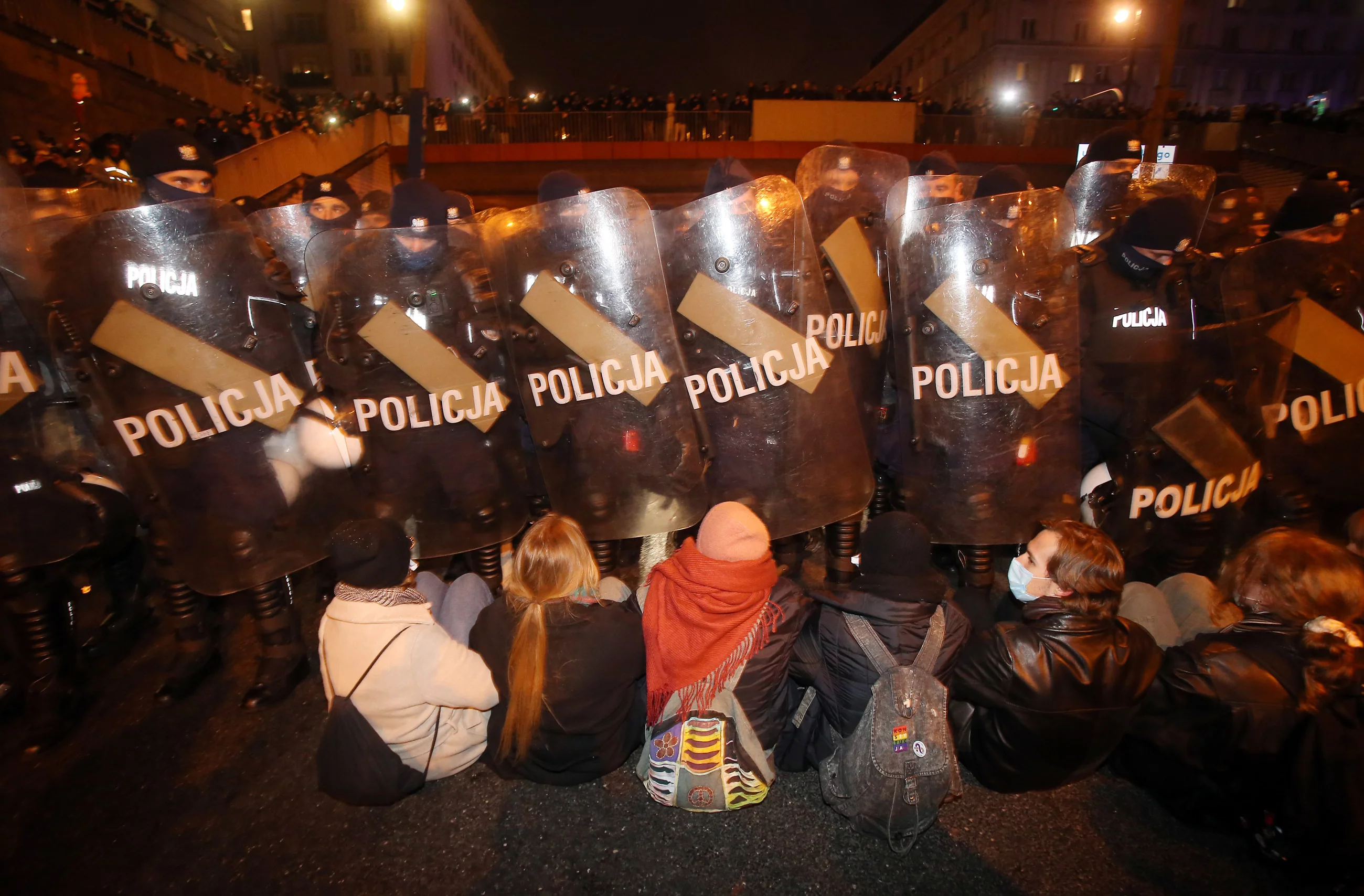 Blokada Trasy Łazienkowskiej w Warszawie, fot. A.Majdański/Newspix