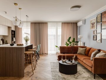 Modny beż i elementy vintage – dwa trendy w jednym mieszkaniu, projekt Grupa NONO