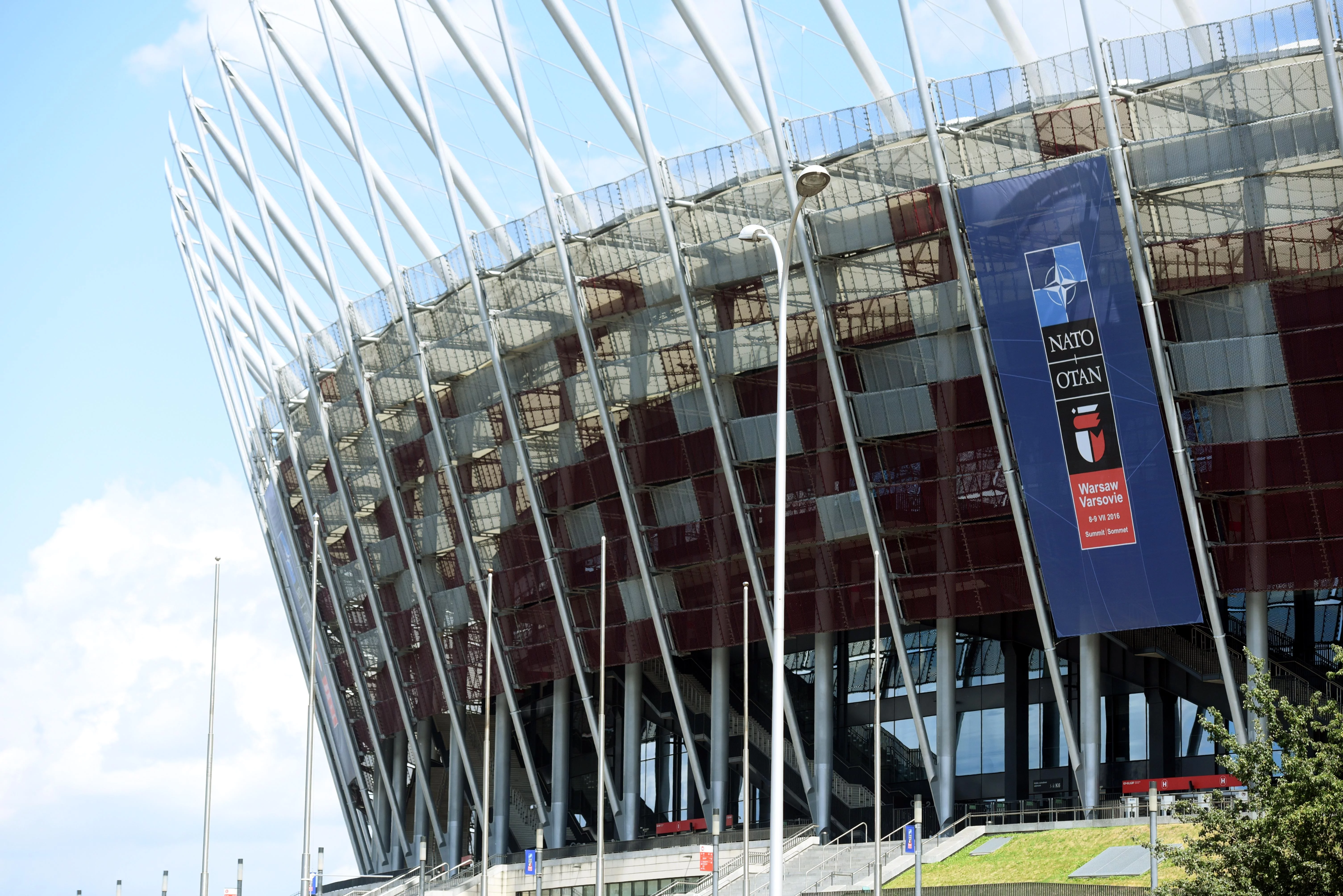 Stadion PGE Narodowy podczas przygotowań do szczytu NATO