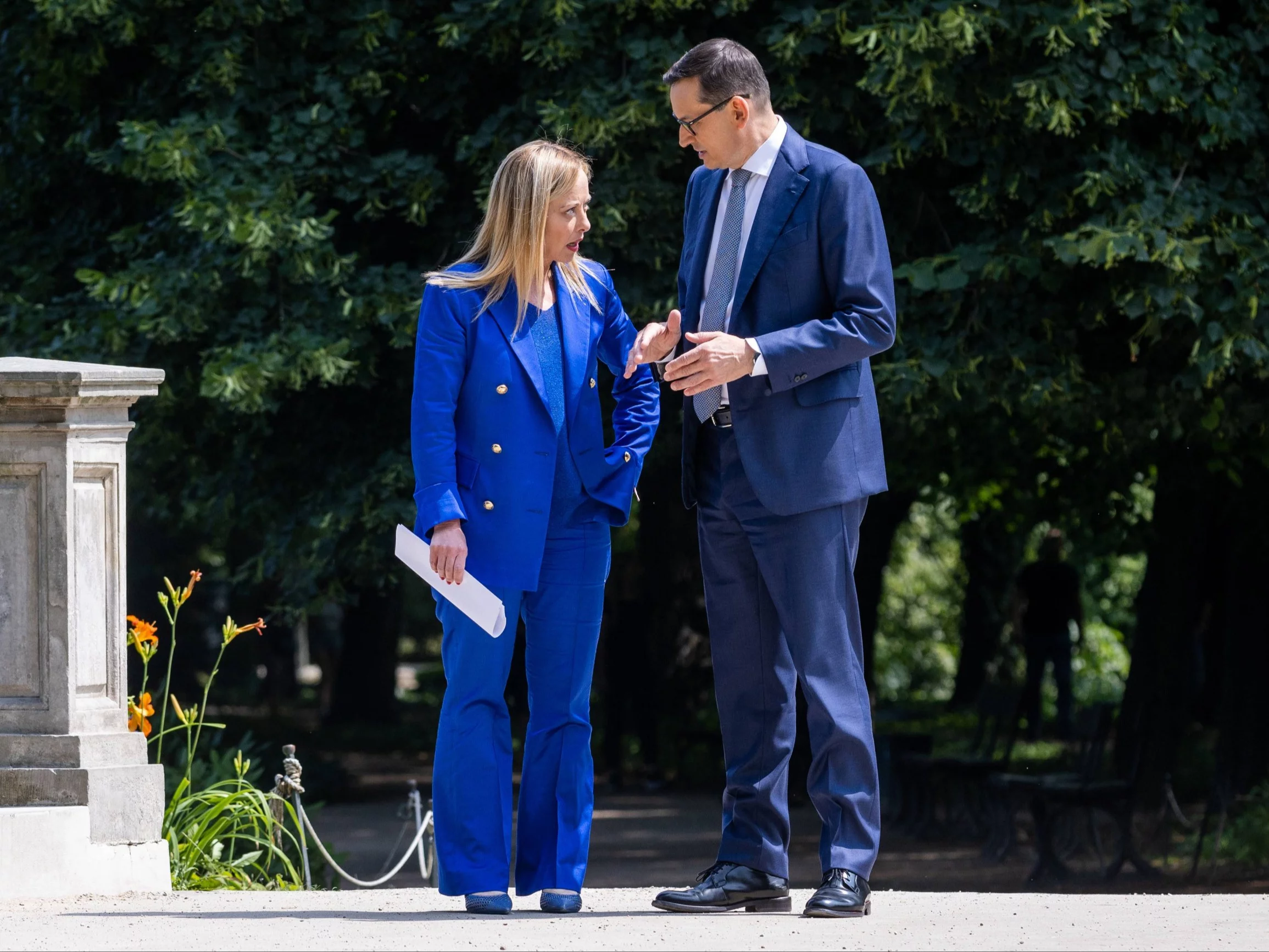 Giorgia Meloni i Mateusz Morawiecki