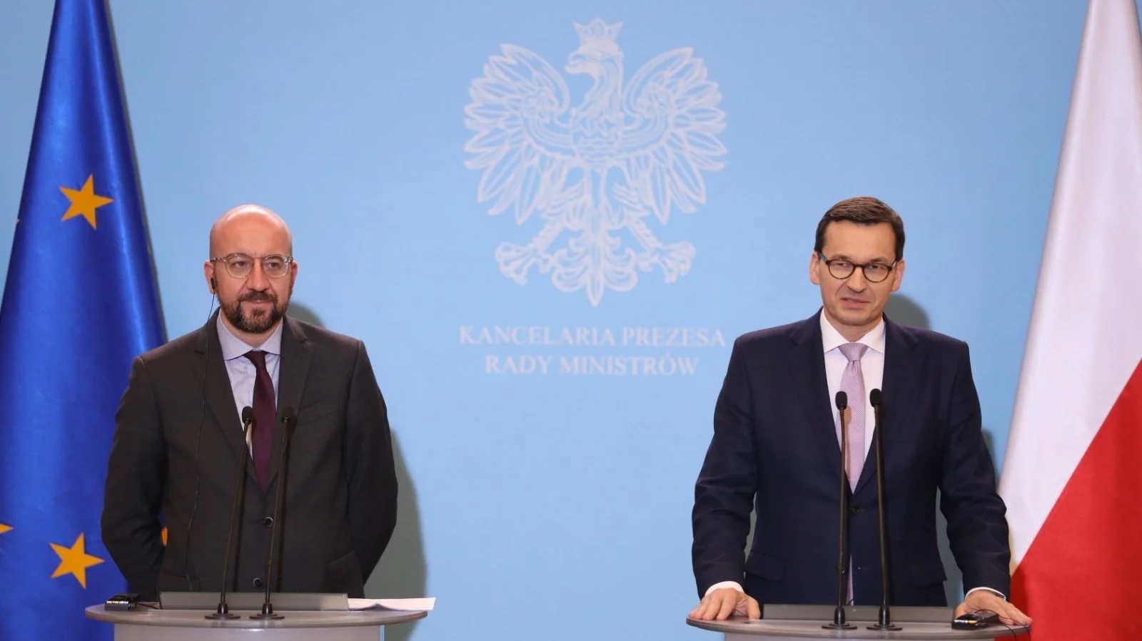 Charles Michel i Mateusz Morawiecki