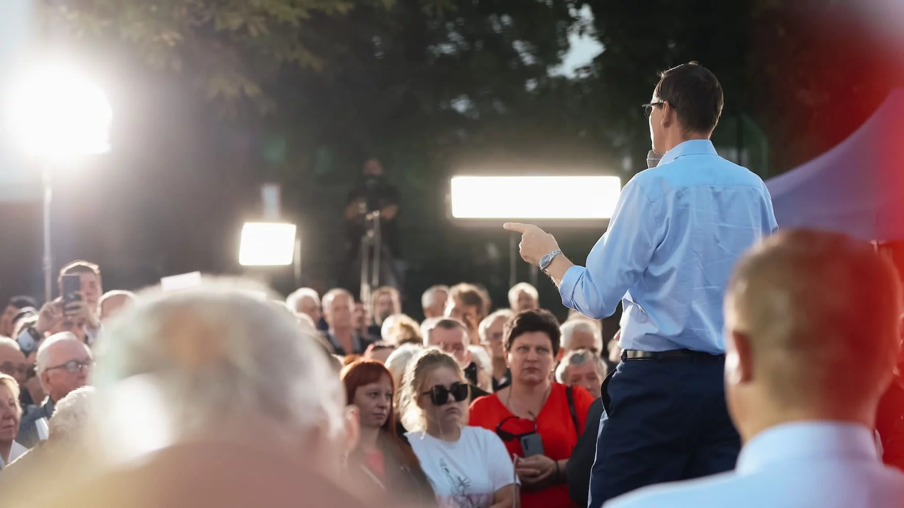 Premier Mateusz Morawiecki na wiecu w Trzciance