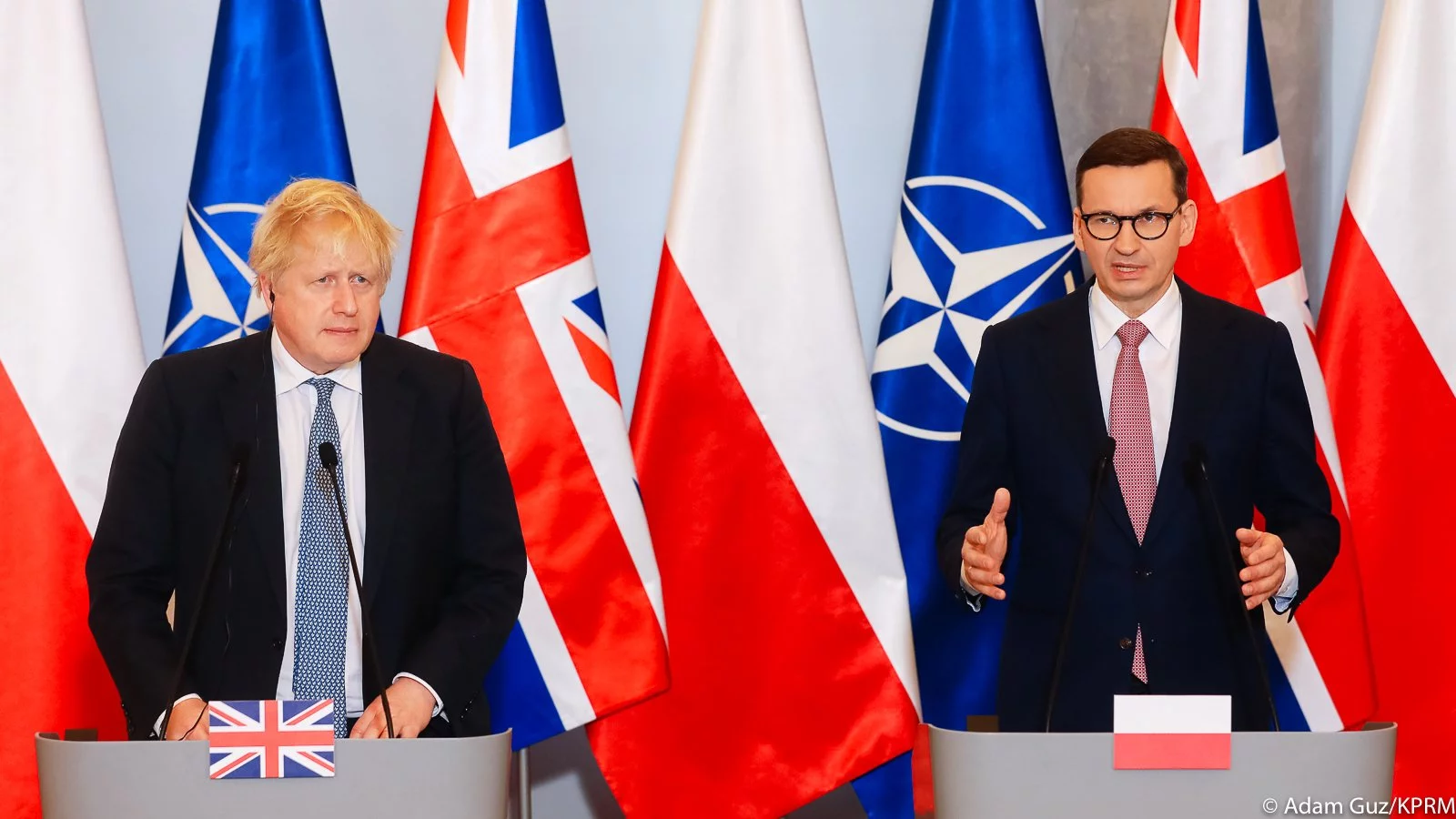 Boris Johnson i Mateusz Morawiecki