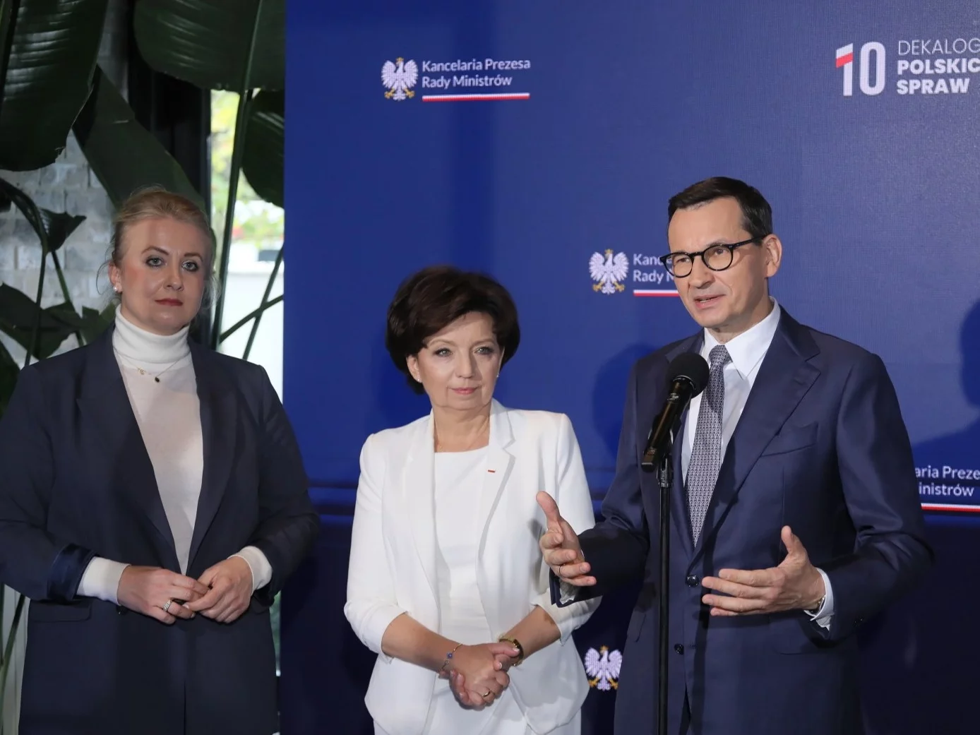 Katarzyna Sójka, Marlena Maląg i Mateusz Morawiecki