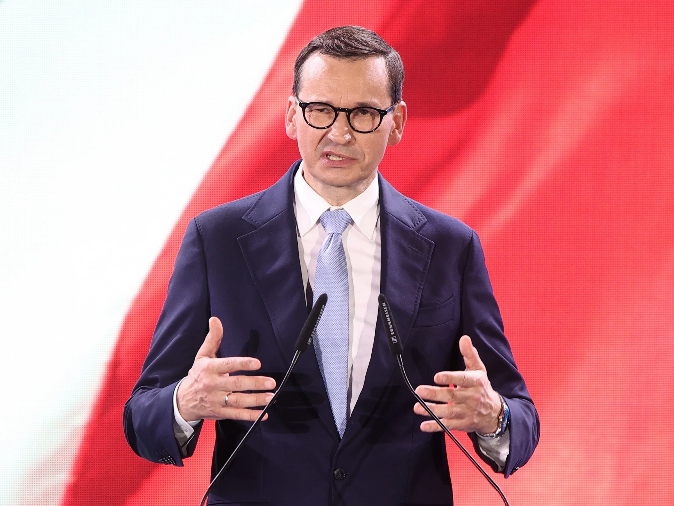 Mateusz Morawiecki podczas konwencji w Końskich