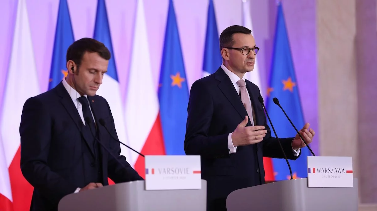 Emmanuel Macron i Mateusz Morawiecki