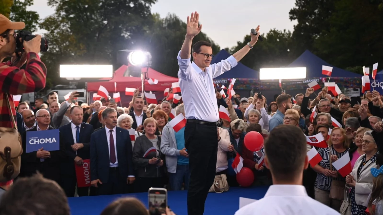 Premier Mateusz Morawiecki na wiecu w Kraśniku