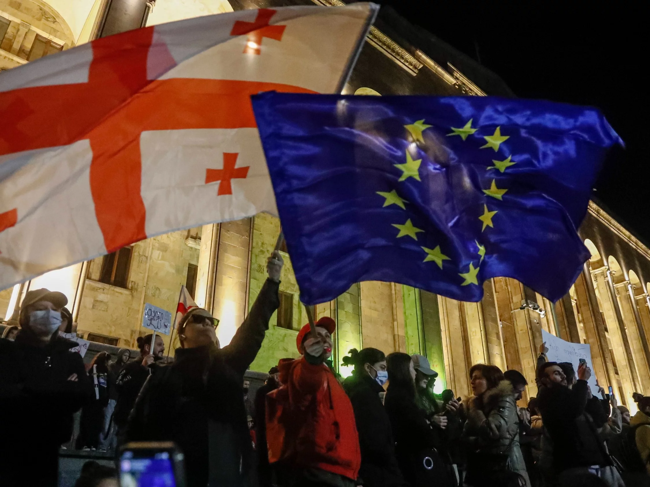 Marcowy protest przeciw ustawie o tzw. zagranicznych agentach