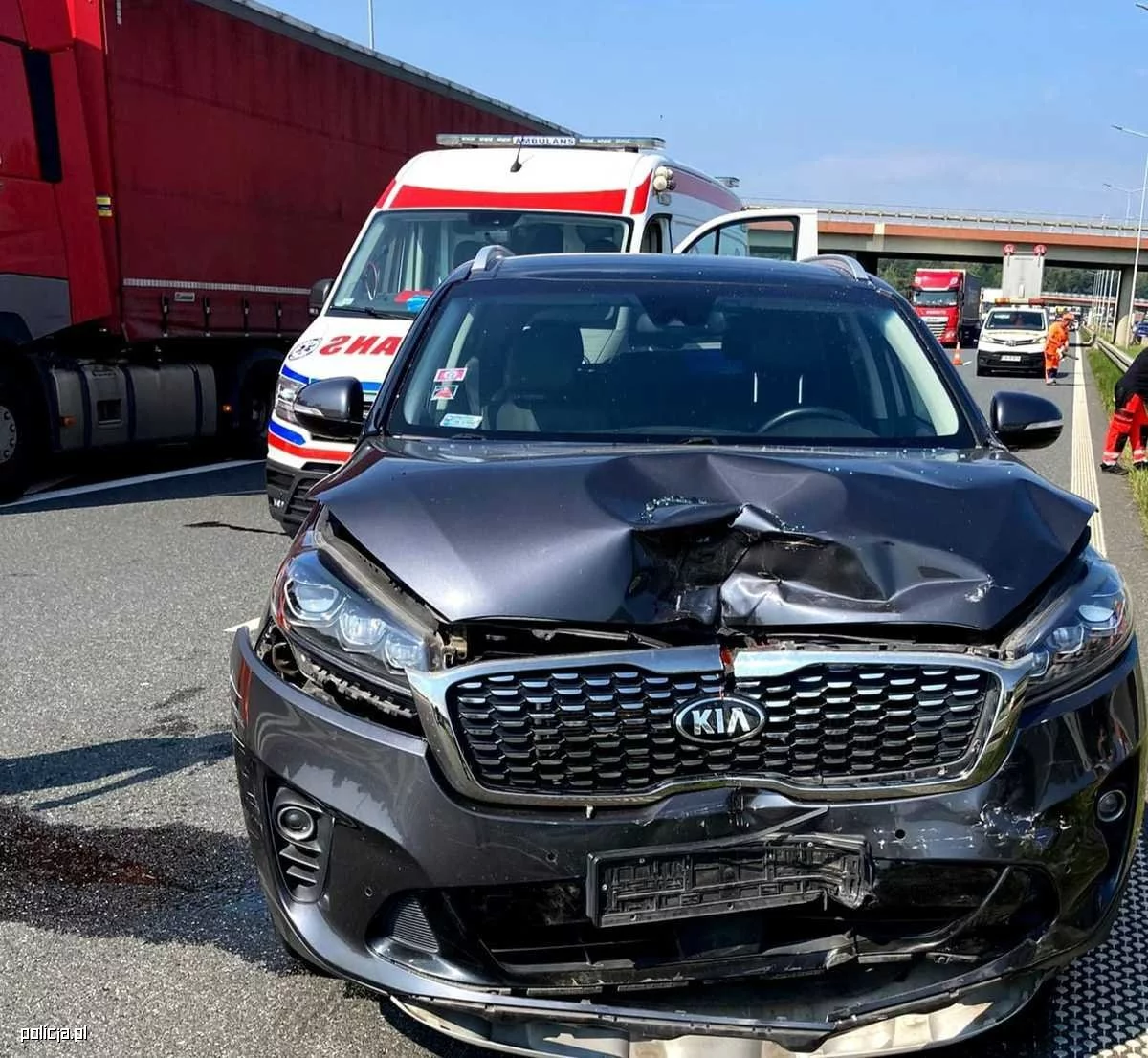 Kolizja na autostradzie A4 w Krapkowicach